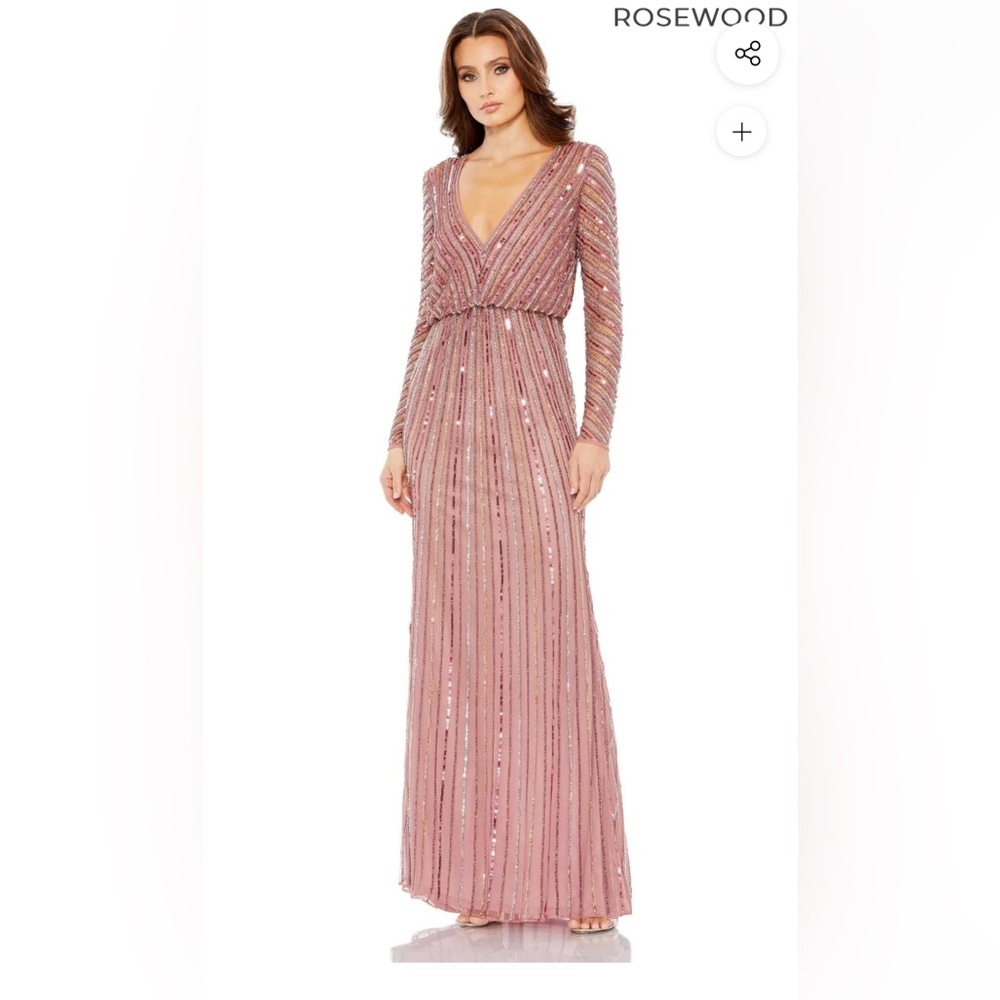 Graduation Dress Mac Duggal Rosewood Long Sleeve Dress